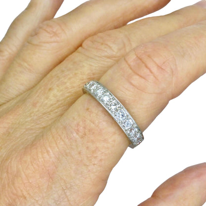 Antique Platinum natural Diamond full hoop, engraved eternity wedding band 2.00ct + Valuation