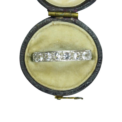 Antique Art Deco 9ct white gold white spinel full eternity wedding band