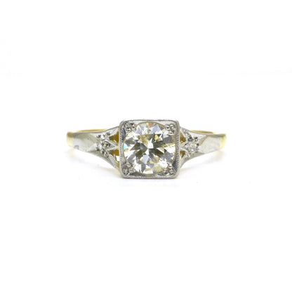Antique 18ct & Platinum natural diamond solitaire ring 0.50ct