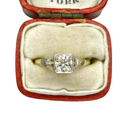 Antique 18ct & Platinum natural diamond solitaire ring 0.50ct
