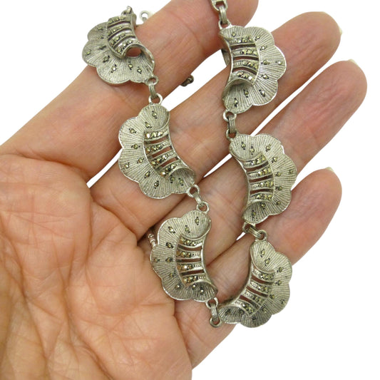 Original Vintage Theodor Fahrner signed Art Deco marcasite necklace c1930's