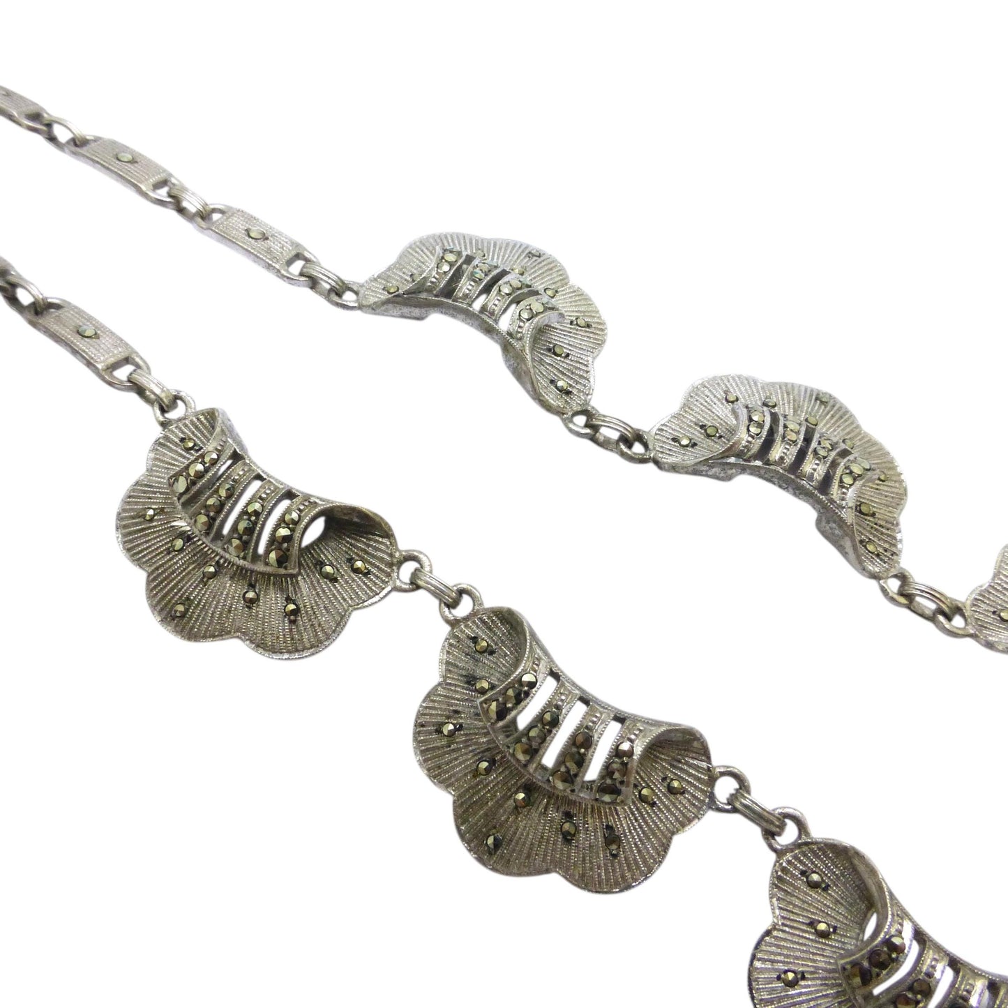 Original Vintage Theodor Fahrner signed Art Deco marcasite necklace c1930's