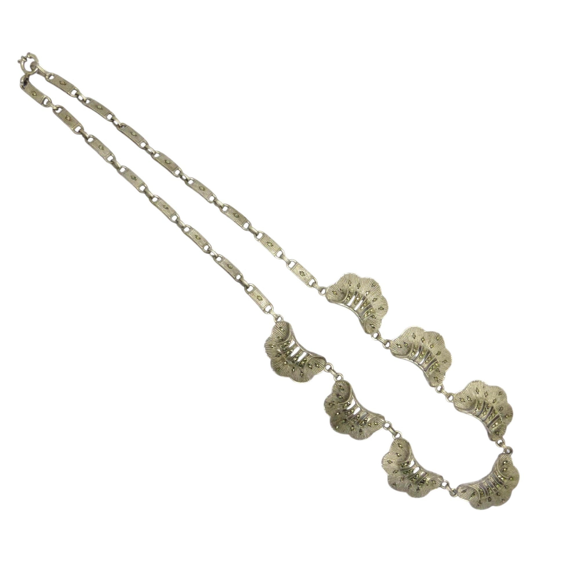 Original Vintage Theodor Fahrner signed Art Deco marcasite necklace c1930's