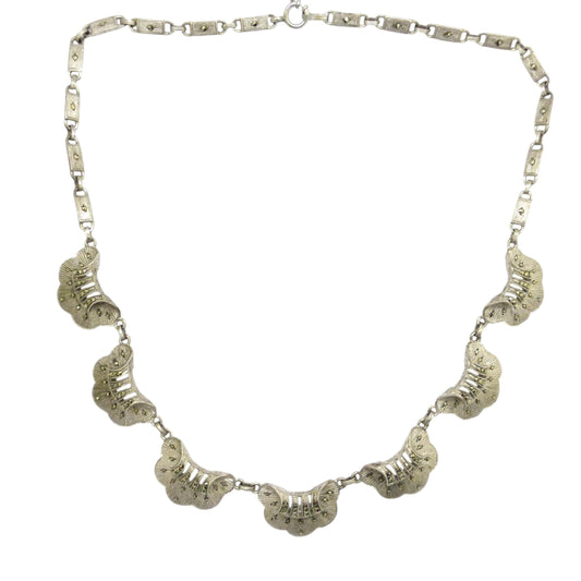 Original Vintage Theodor Fahrner signed Art Deco marcasite necklace c1930's