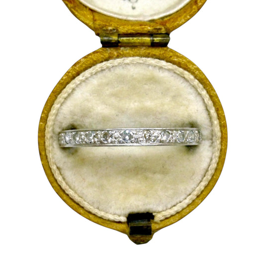 Art Deco Platinum Diamond Eternity Ring - Wedding Band 1920s, Size L 1/2