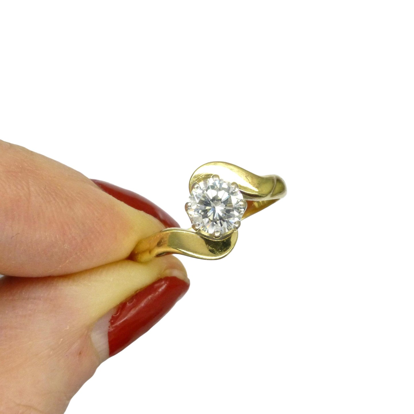 Vintage 18ct gold brilliant cut natural diamond solitaire ring 0.70ct + Independent Valuation report