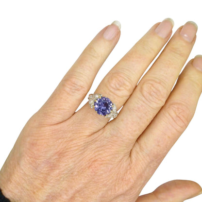 Vintage gold diamond & Synthetic Sapphire/Alexandrite dress ring c1960's