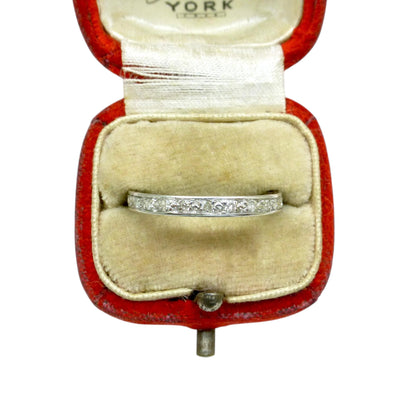 Art Deco Platinum Diamond full hoop Eternity Ring - Wedding Band 1920s, Size N