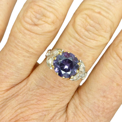 Vintage gold diamond & Synthetic Sapphire/Alexandrite dress ring c1960's