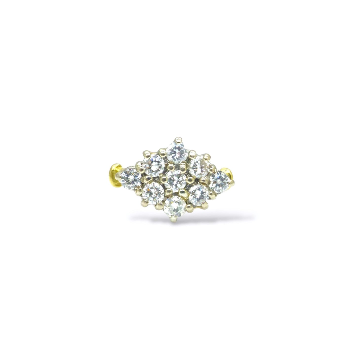Vintage 18ct gold diamond kite shape cluster engagement ring 1.00 carat