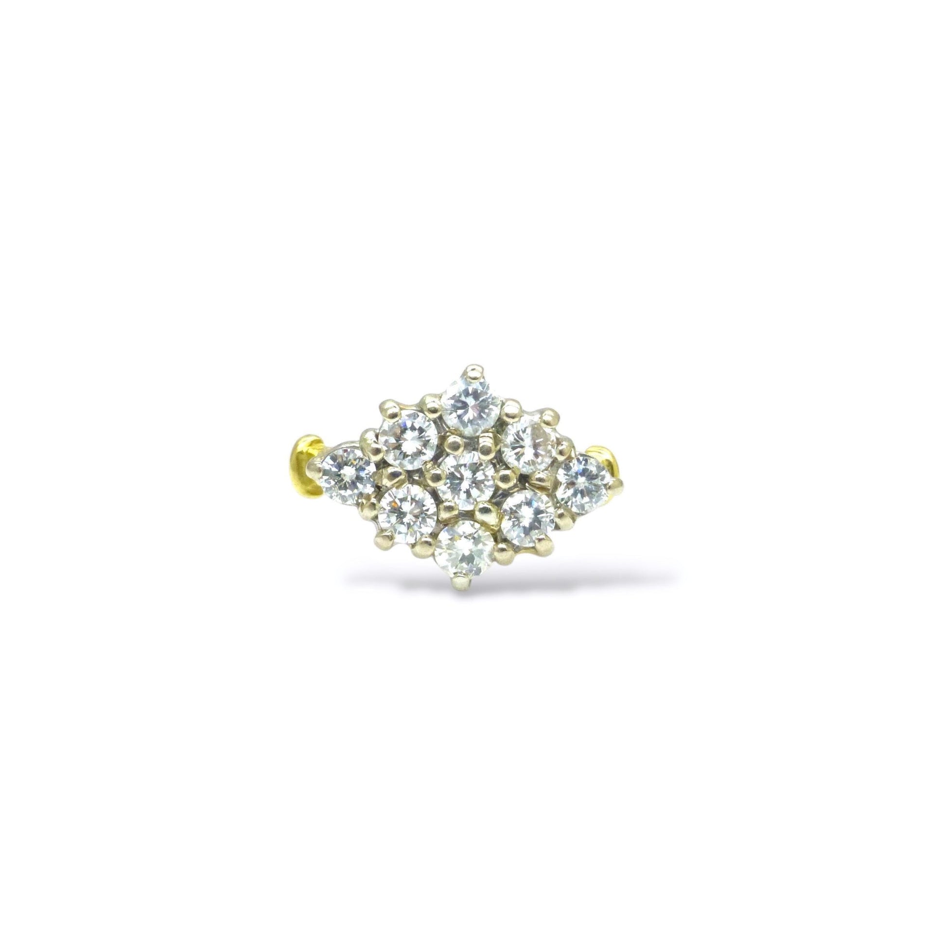 Vintage 18ct gold diamond kite shape cluster engagement ring 1.00 carat