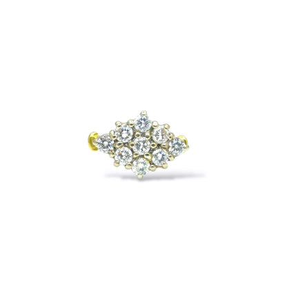 Vintage 18ct gold diamond kite shape cluster engagement ring 1.00 carat