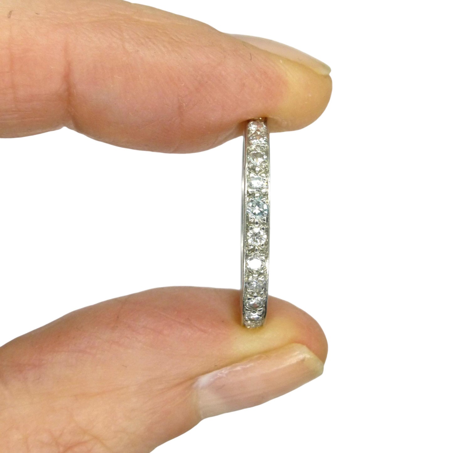 Art Deco Diamond full Eternity wedding Ring 0.60ct, 1920s, Size M 1/2