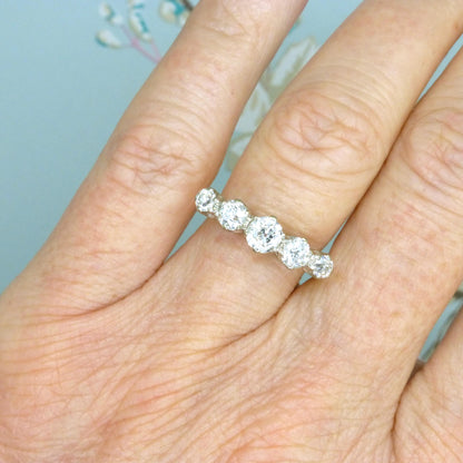 Antique Edwardian natural old cut diamond five stone ring 1.05ct