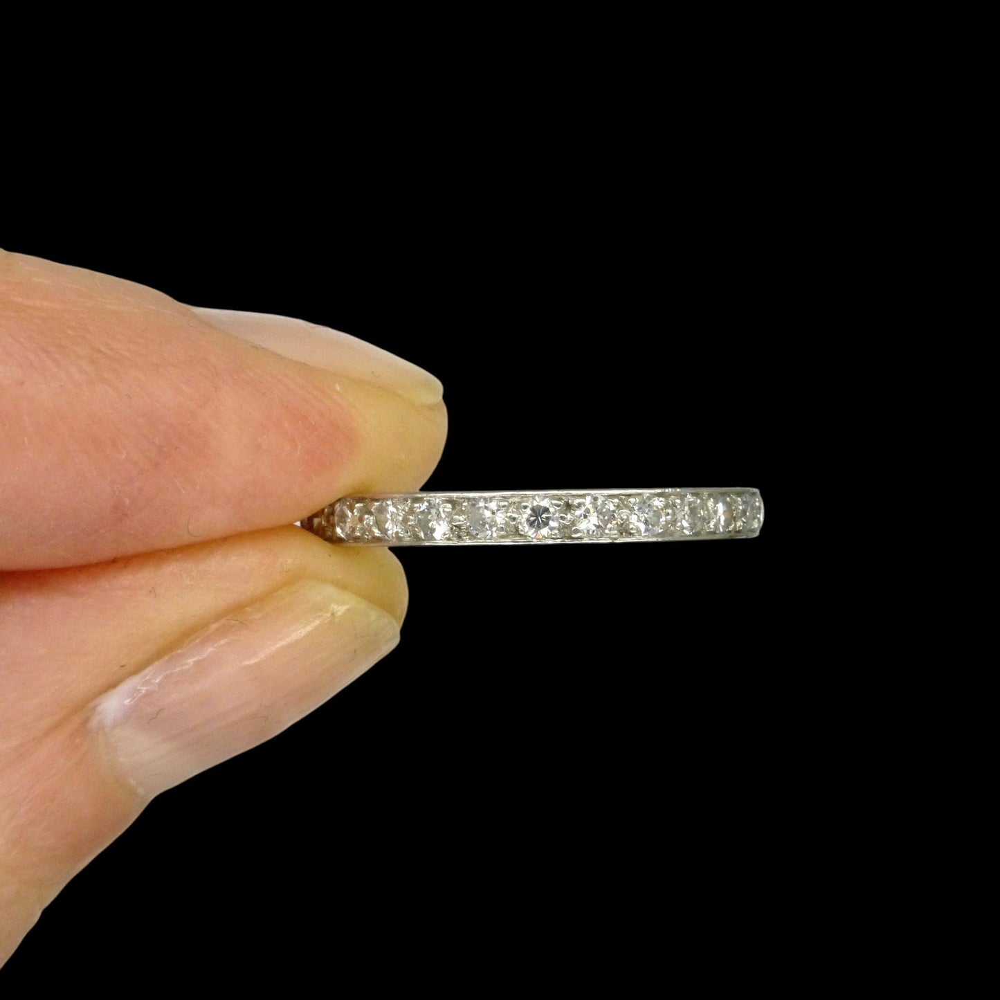 Art Deco Diamond full Eternity wedding Ring 0.60ct, 1920s, Size M 1/2