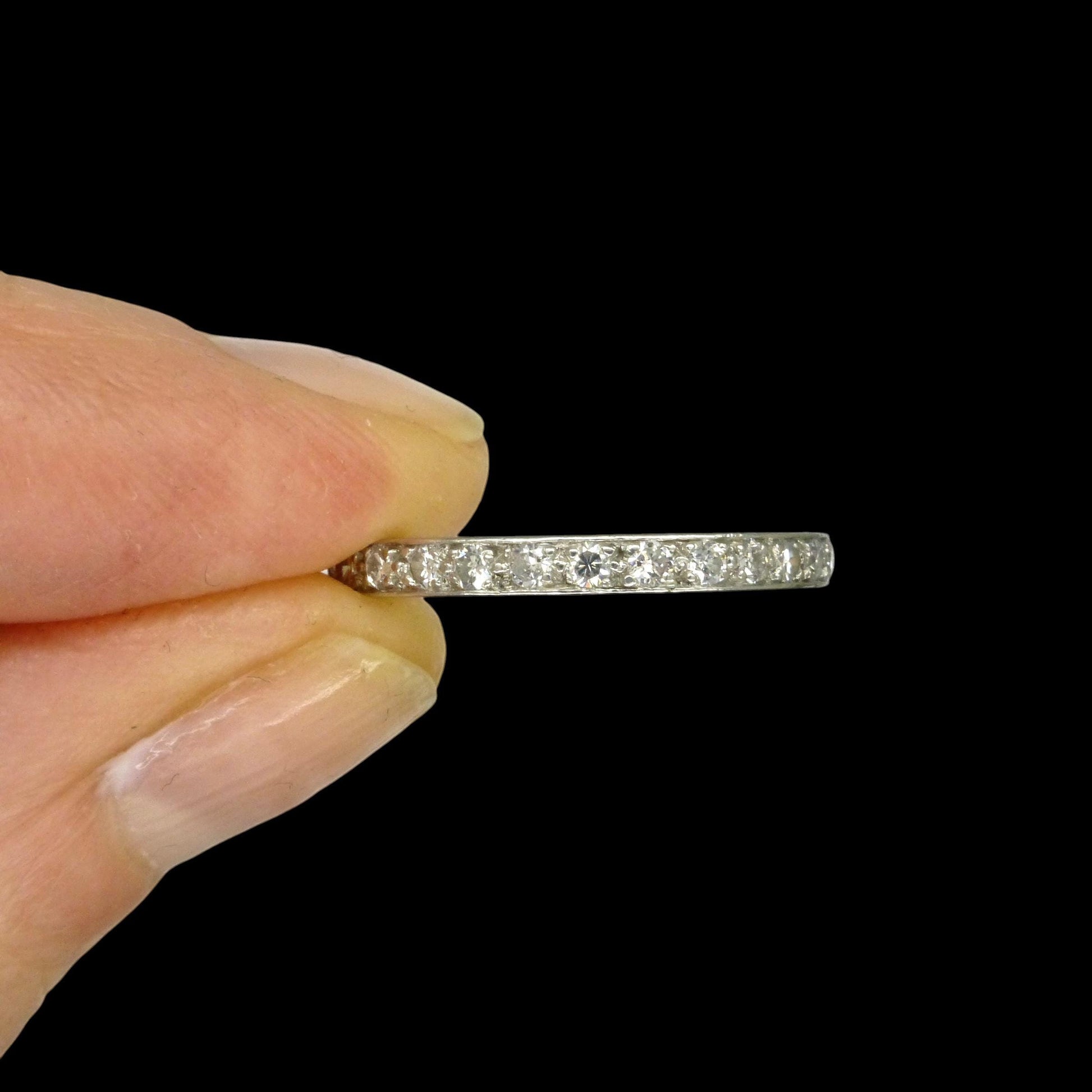 Art Deco Diamond full Eternity wedding Ring 0.60ct, 1920s, Size M 1/2