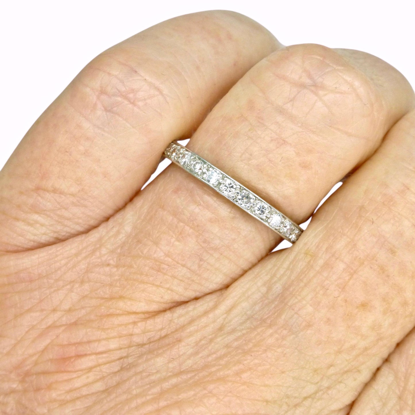 Art Deco Diamond full Eternity wedding Ring 0.60ct, 1920s, Size M 1/2