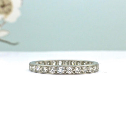 Art Deco Diamond full Eternity wedding Ring 0.60ct, 1920s, Size M 1/2