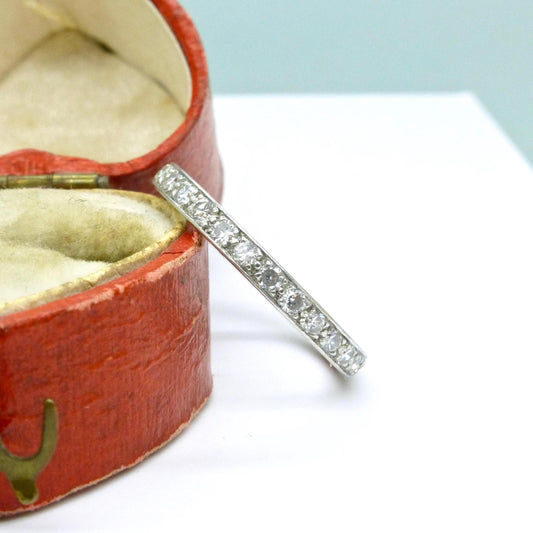 Art Deco Diamond full Eternity wedding Ring 0.60ct, 1920s, Size M 1/2