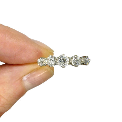 Antique Edwardian natural old cut diamond five stone ring 1.05ct