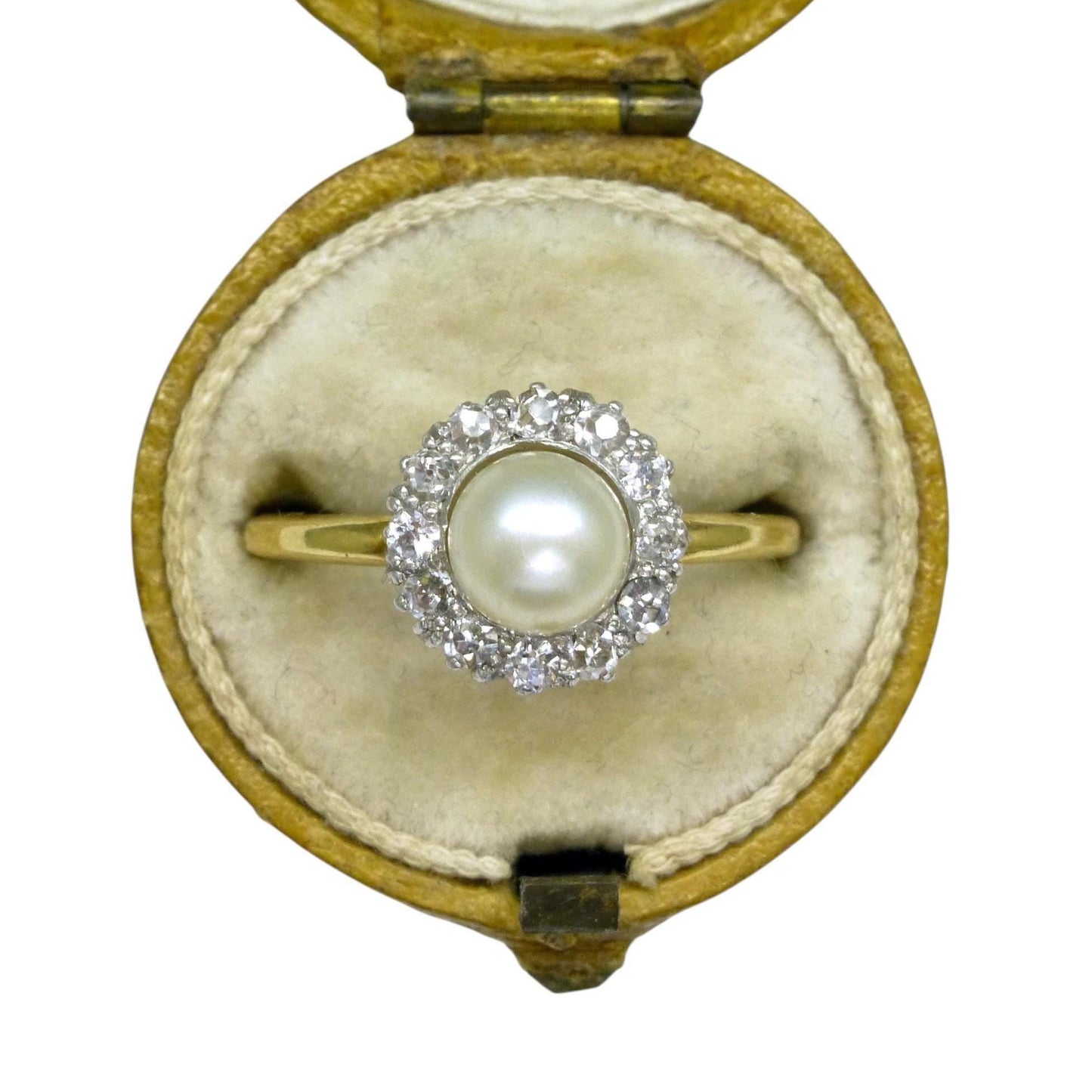 Antique Edwardian Pearl Diamond Daisy Cluster Ring - 18ct Gold & Platinum - Engagement - Anniversary