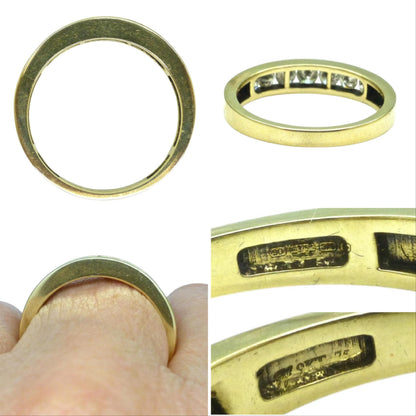 Vintage 9ct gold natural Diamond five stone half eternity - wedding band 0.75ct