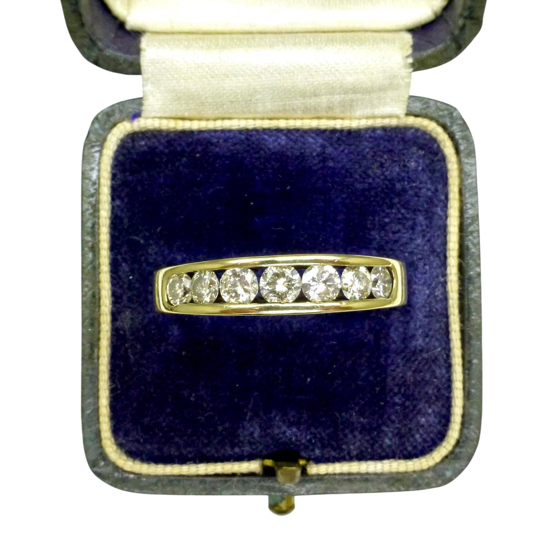 Vintage 9ct gold natural Diamond five stone half eternity - wedding band 0.75ct