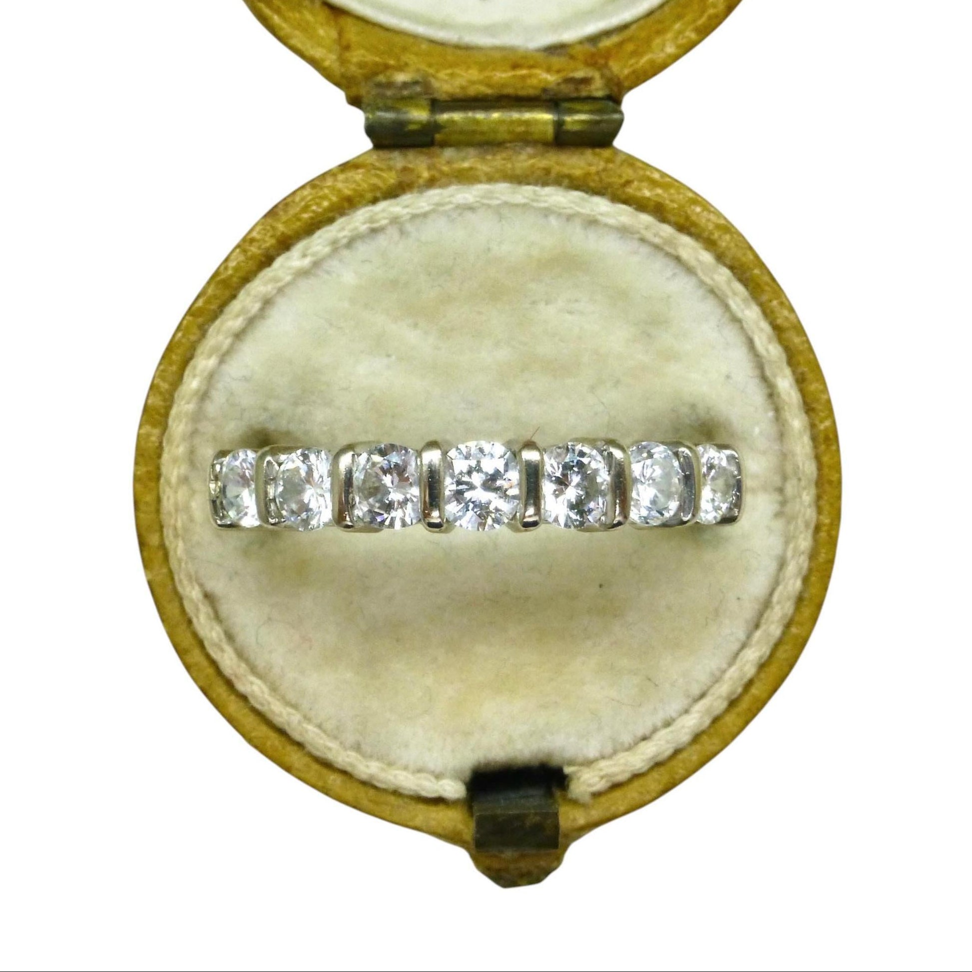 Vintage 18ct gold seven stone diamond wedding eternity ring 0.63ct
