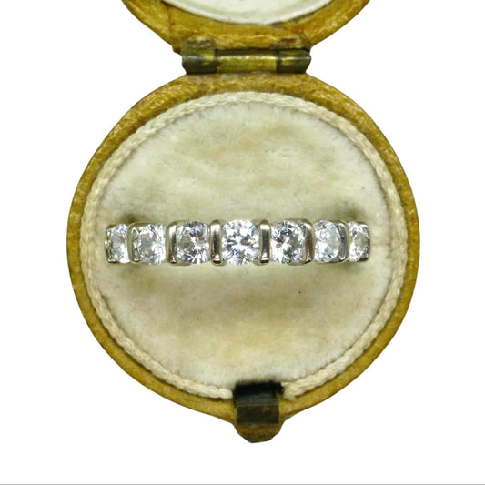 Vintage 18ct gold seven stone diamond wedding eternity ring 0.63ct