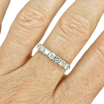 Vintage 18ct gold seven stone diamond wedding eternity ring 0.63ct