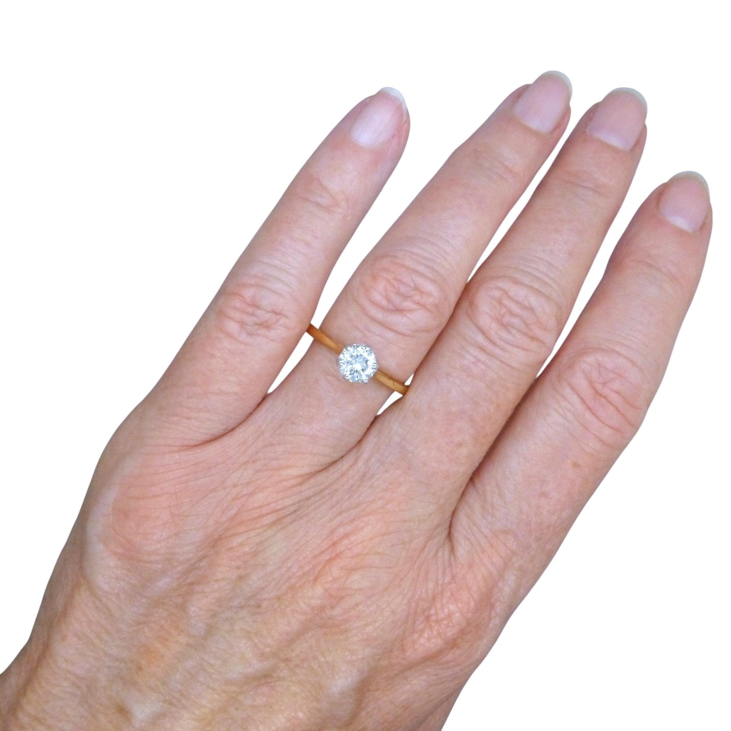 Vintage 18ct gold brilliant cut natural diamond solitaire ring 0.70ct