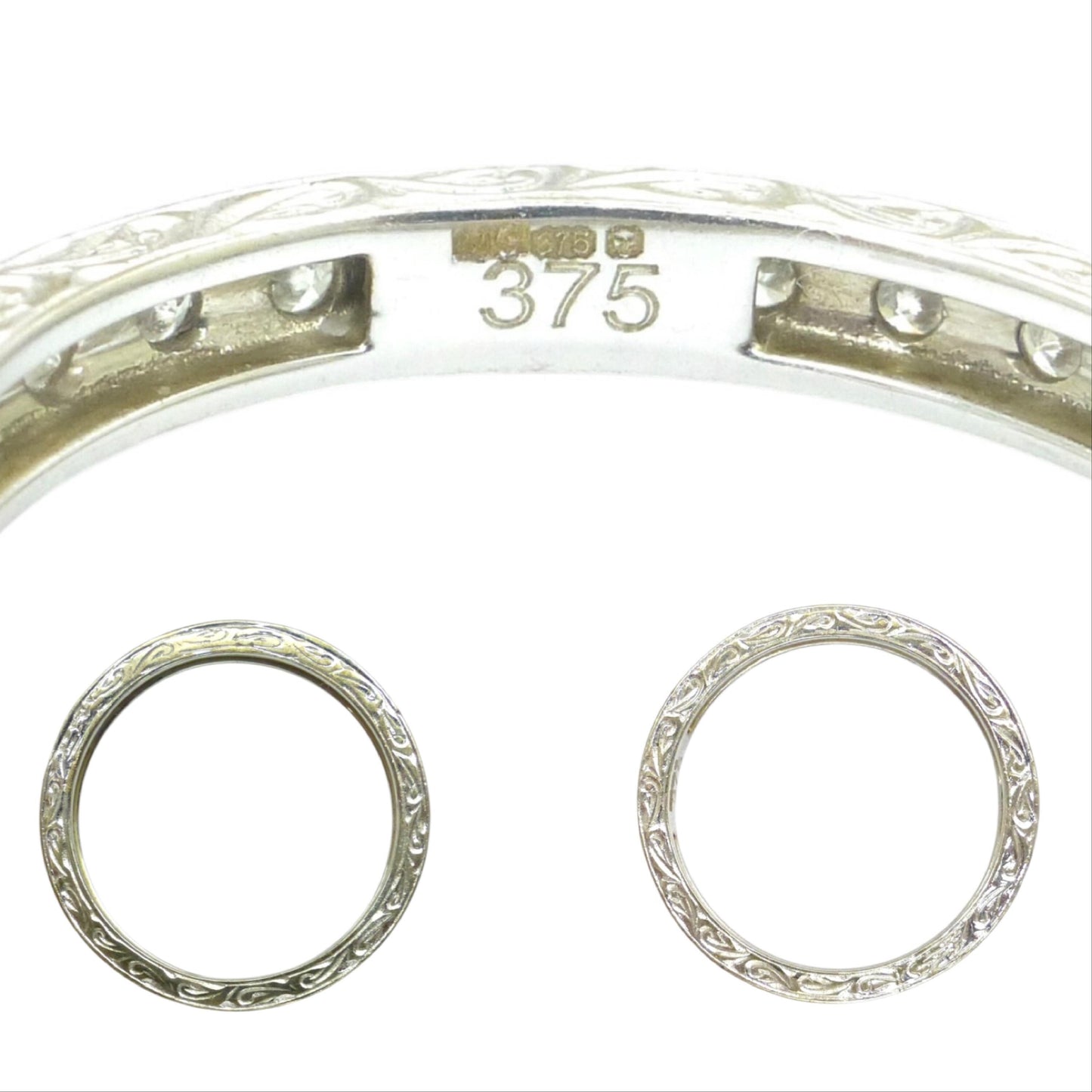 Vintage Art Deco style Diamond full Eternity Wedding Ring 0.40ct - Size M 1/2