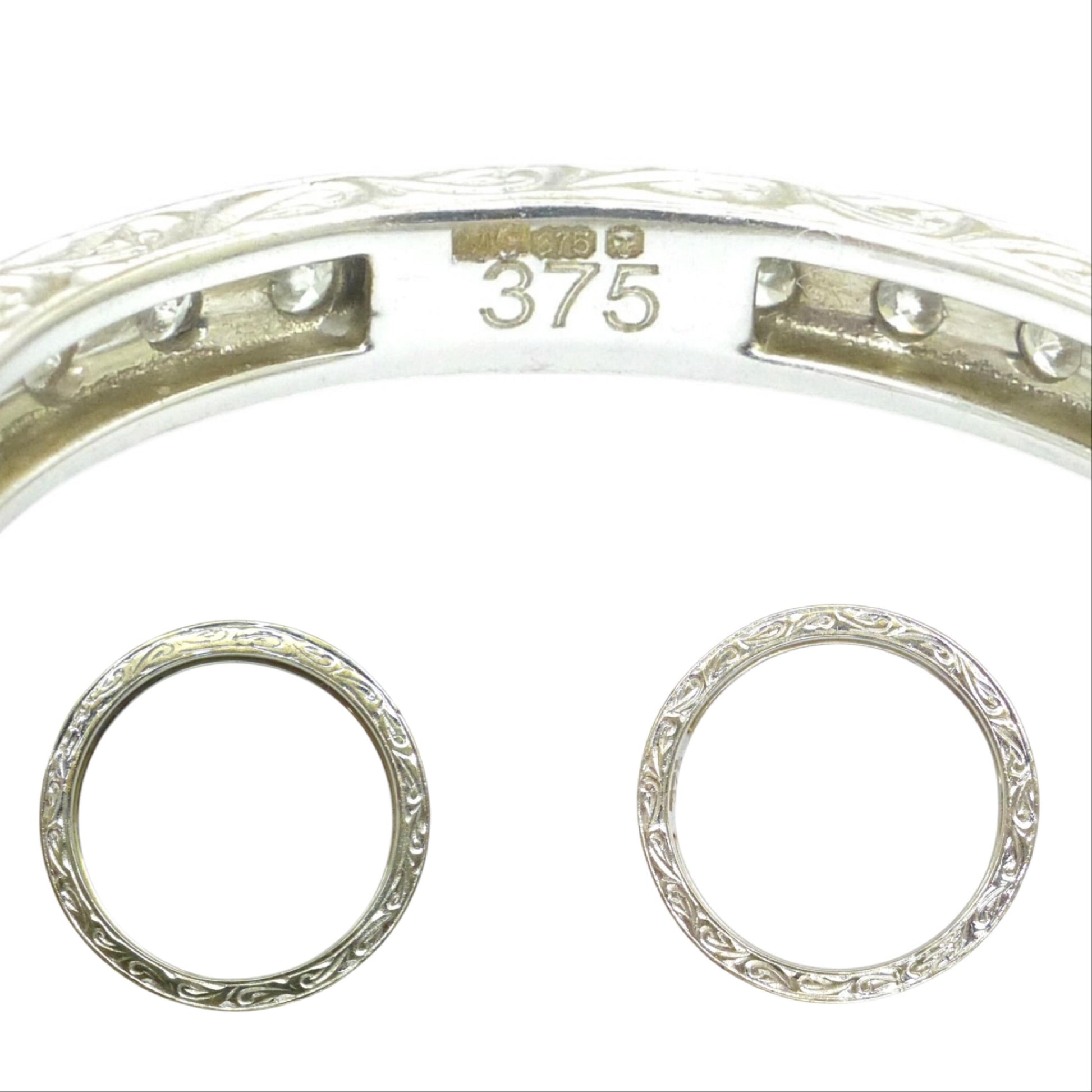 Vintage Art Deco style Diamond full Eternity Wedding Ring 0.40ct - Size M 1/2