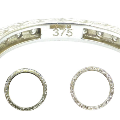 Vintage Art Deco style Diamond full Eternity Wedding Ring 0.40ct - Size M 1/2
