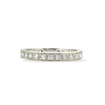 Vintage Art Deco style Diamond full Eternity Wedding Ring 0.40ct - Size M 1/2