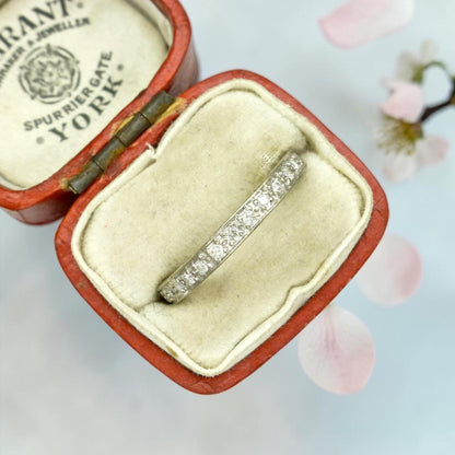 Vintage Art Deco style Diamond full Eternity Wedding Ring 0.40ct - Size M 1/2