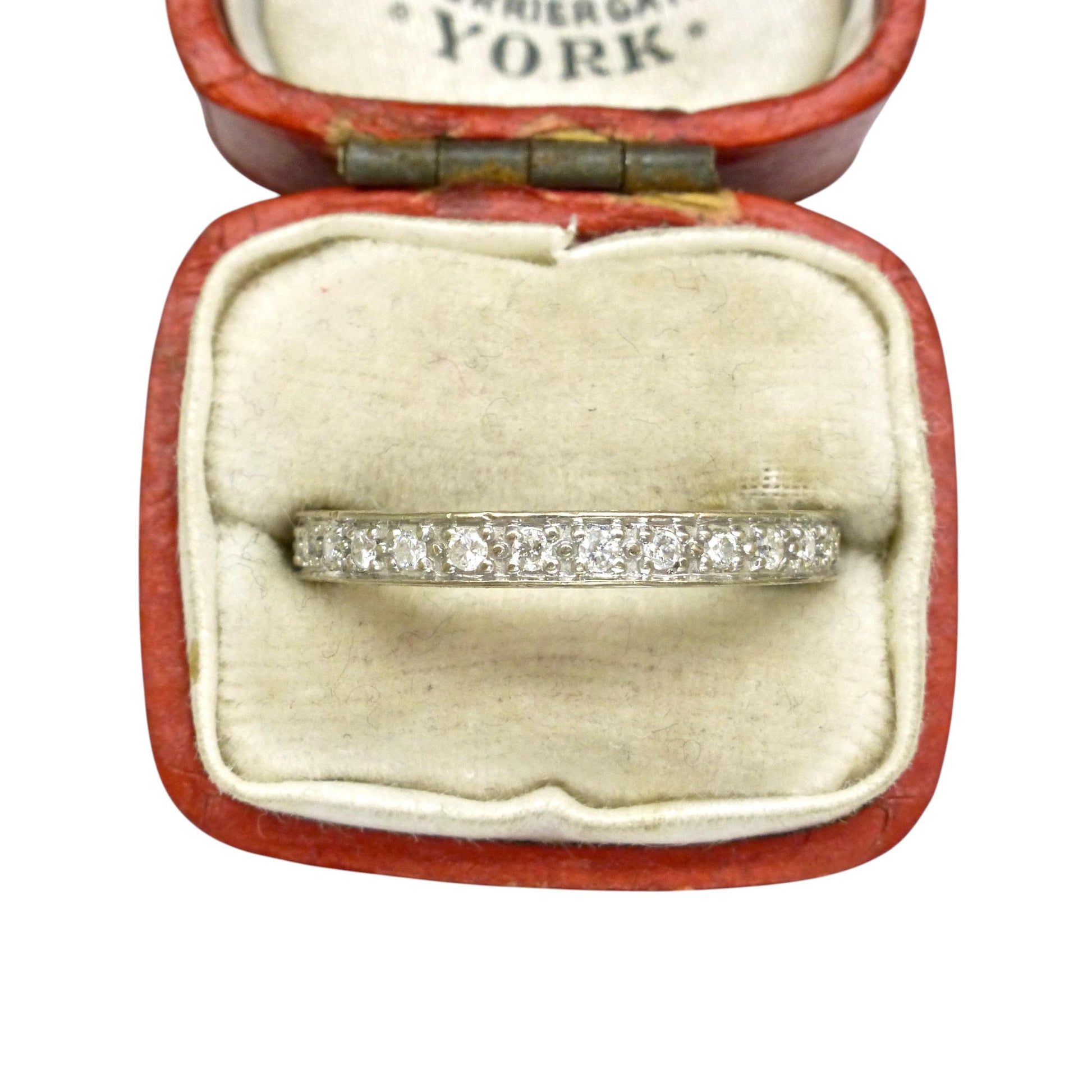 Vintage Art Deco style Diamond full Eternity Wedding Ring 0.40ct - Size M 1/2