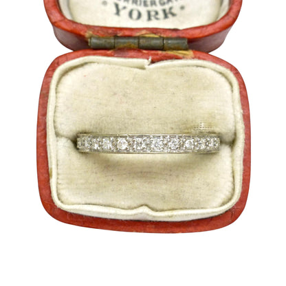 Vintage Art Deco style Diamond full Eternity Wedding Ring 0.40ct - Size M 1/2