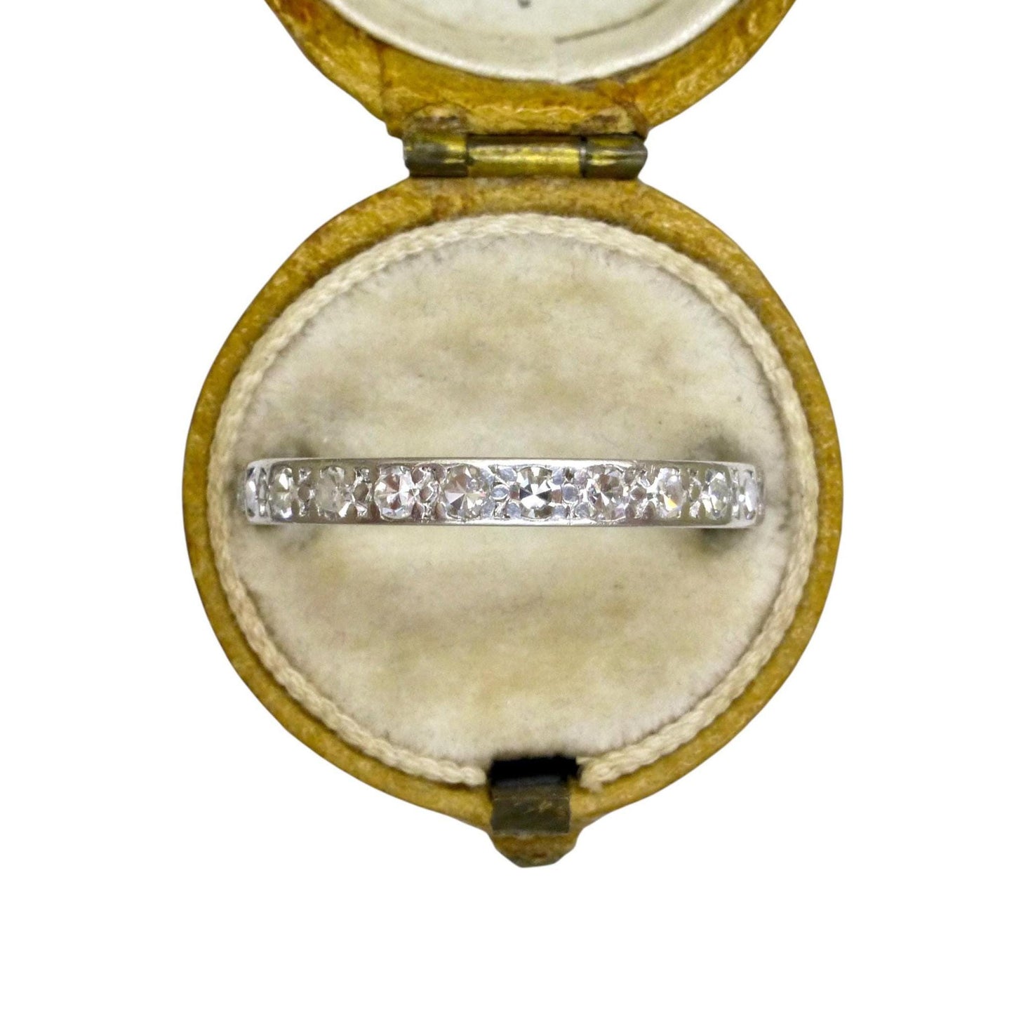 Art Deco Platinum Diamond full hoop Eternity Ring 0.75ct - Wedding Band 1920s, Size P