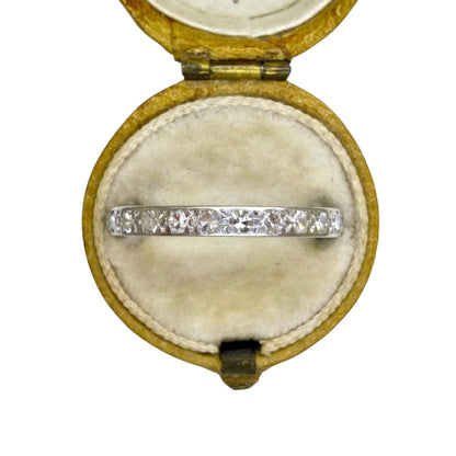 Art Deco Platinum Diamond full hoop Eternity Ring 0.75ct - Wedding Band 1920s, Size P