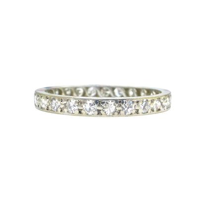 Art Deco Platinum Diamond full hoop Eternity Ring 0.75ct - Wedding Band 1920s, Size P
