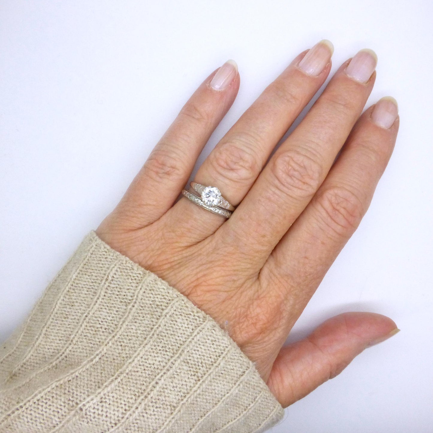Antique Platinum old transitional cut diamond solitaire ring 0.75ct c1920's