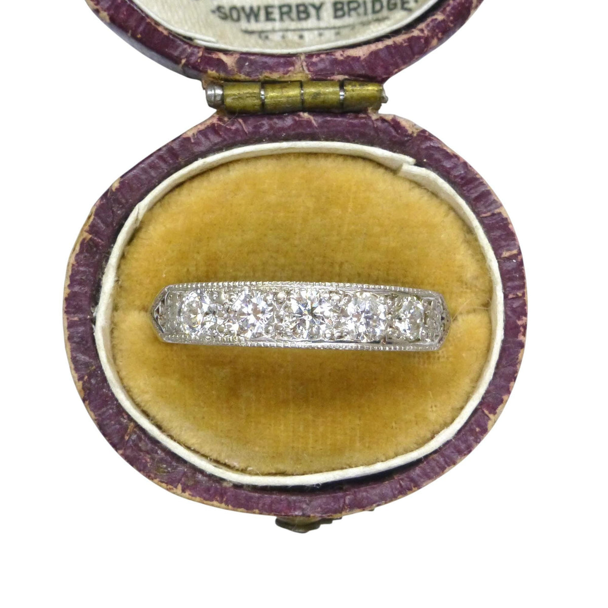 Vintage natural Diamond pave set half eternity wedding ring 9ct gold 0.55ct