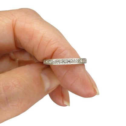 Antique Art Deco Diamond full hoop Eternity Ring - Wedding Band - Size N 1/2 / 6.75