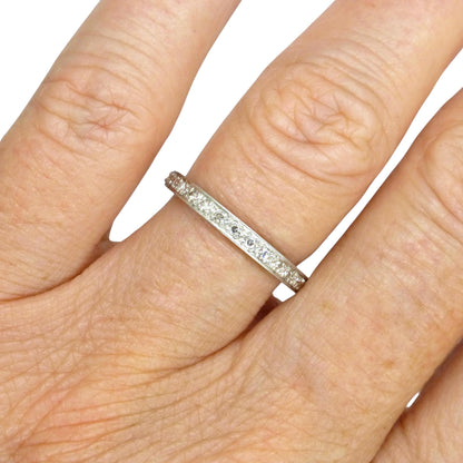 Antique Art Deco Diamond full hoop Eternity Ring - Wedding Band - Size N 1/2 / 6.75