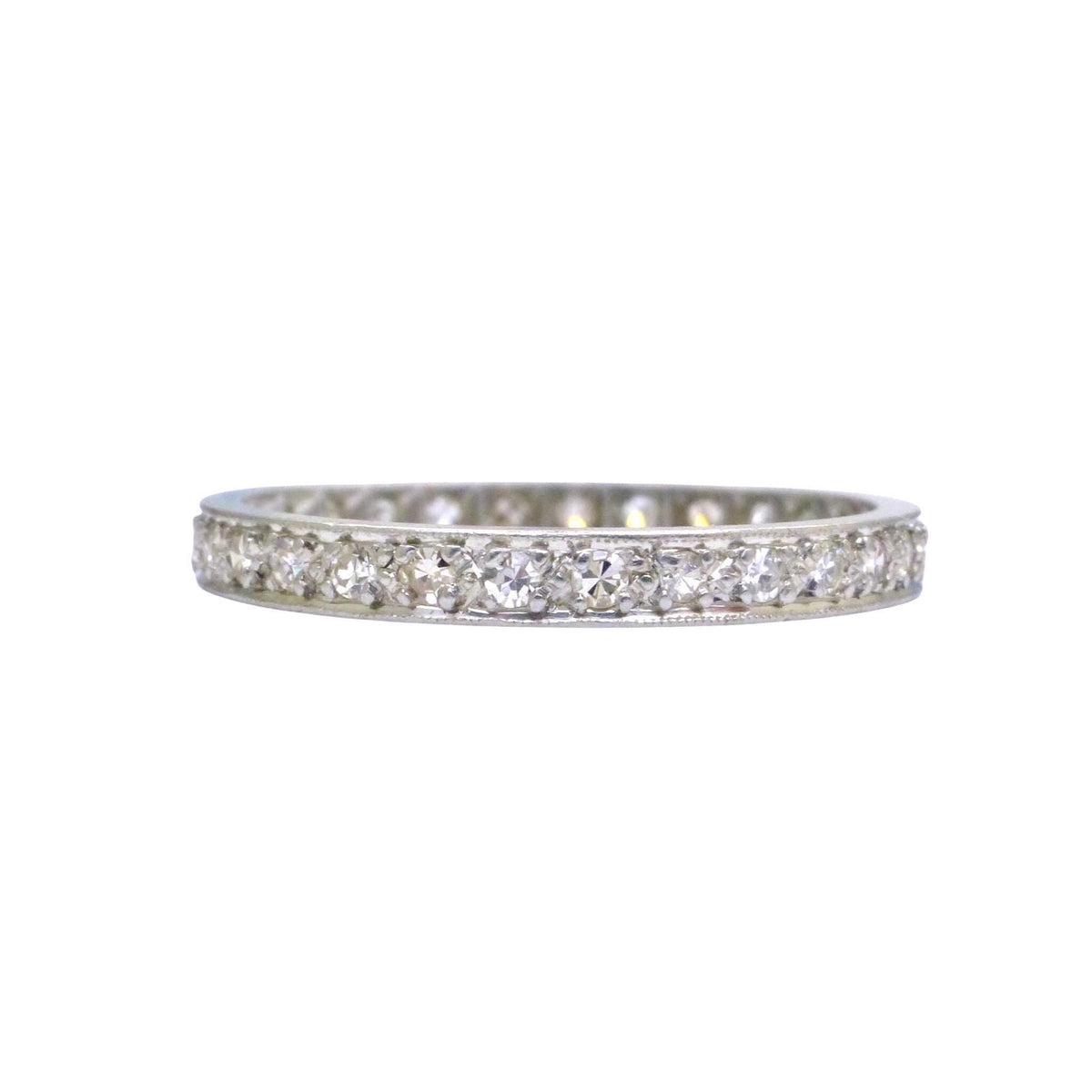 Antique Art Deco Diamond full hoop Eternity Ring - Wedding Band - Size N 1/2 / 6.75