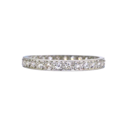 Antique Art Deco Diamond full hoop Eternity Ring - Wedding Band - Size N 1/2 / 6.75