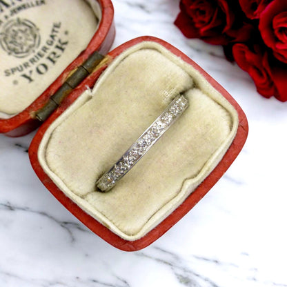Antique Art Deco Diamond full hoop Eternity Ring - Wedding Band - Size N 1/2 / 6.75