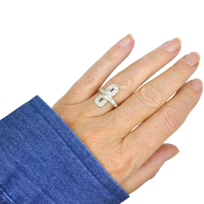 Vintage Art Deco style 9ct gold diamond cluster panel ring