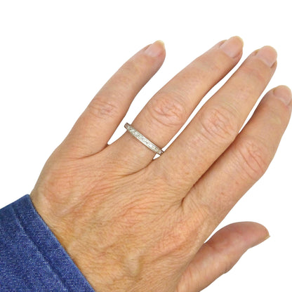 Antique Art Deco Diamond full hoop Eternity Ring - Wedding Band - Size N 1/2 / 6.75